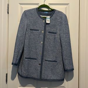 J. McLaughlin Ardella jacket.  Chambray Tweed. Light blue. NWT. Size 8.